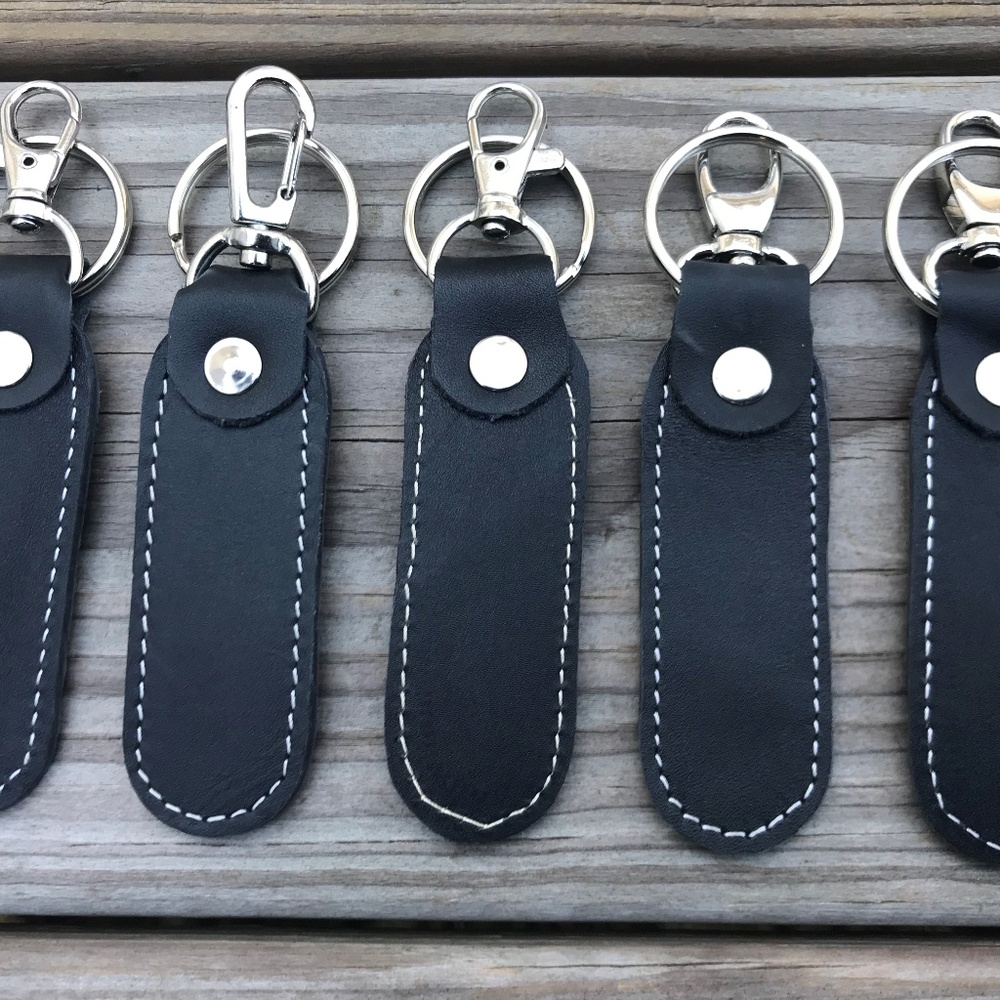 Supreme Leather Car Keys Holder 5 Key Chains Black - Picture 2 of 7
